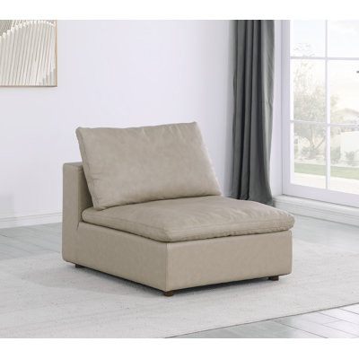 Chaise sans accoudoirs - Revêtement en cuir italien fleur