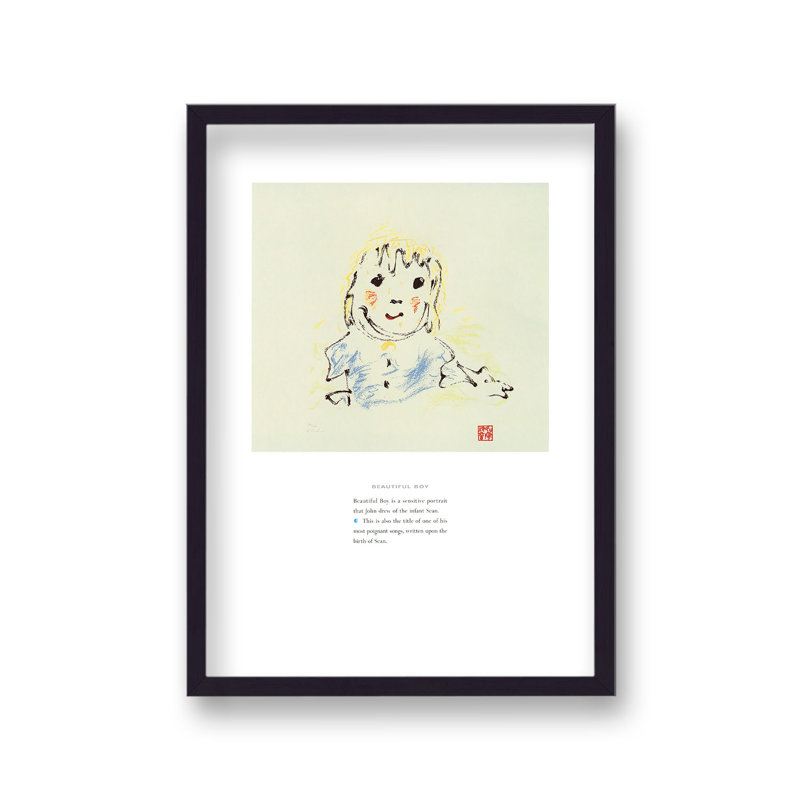 John Lennon Personal Sketch Collection 5 Beautiful Boy by Vouvart - Single Picture Frame Print