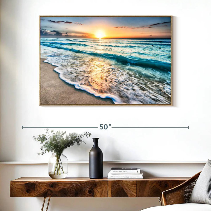 Foam Cancun Berklee, Cadre flottant en bois naturel, 40 po x 27 po