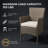 Set of 2 Wicker Patio Chairs with Cushions, All-Weather Rattan Outdoor Dining Armchairs for Garden, Deck, Poolside-968094755