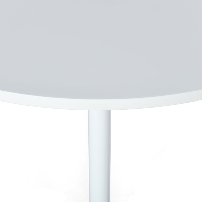 Ensemble de table à manger compacte comprenant 3 tables rondes et 2 chaises confortables en plastique (blanc)