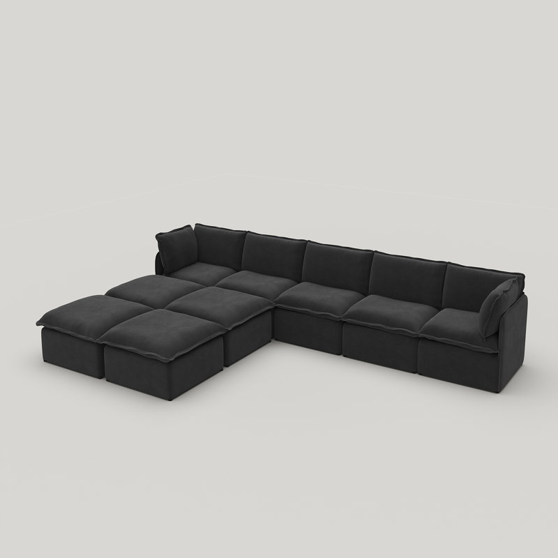 Canapé modulaire réversible Advait, Polyester noir