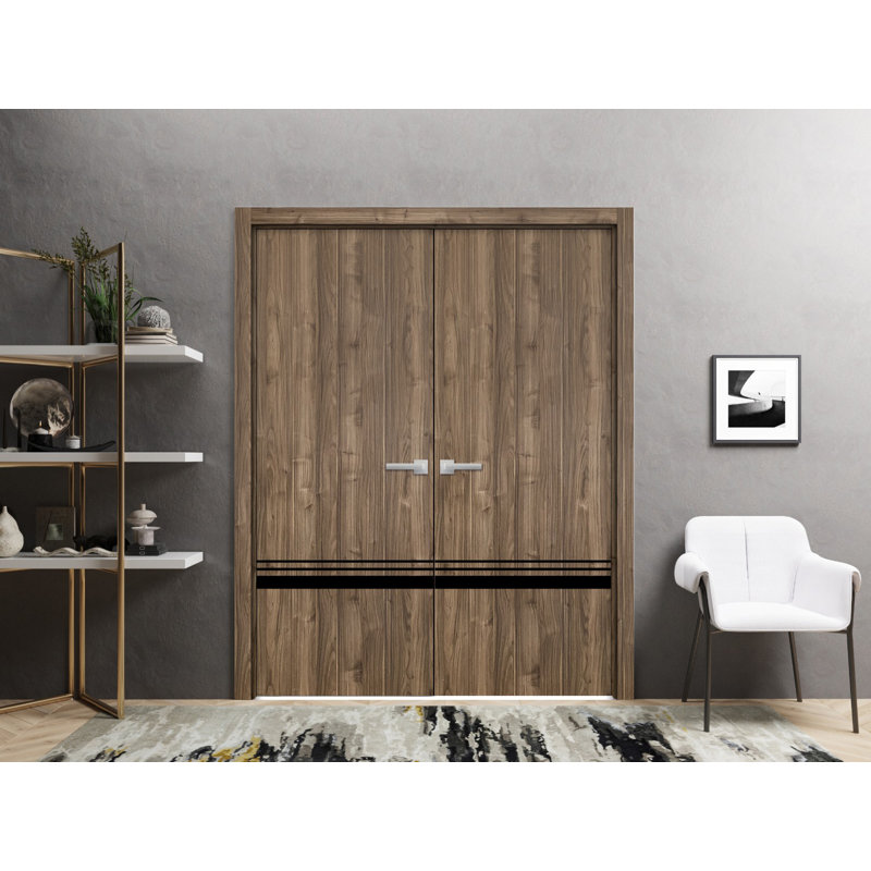 Portes françaises en bois massif massif, Noyer, 36 po x 84 po