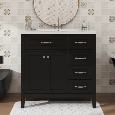 Meuble-lavabo simple 36 po avec tiroirs pratiques
