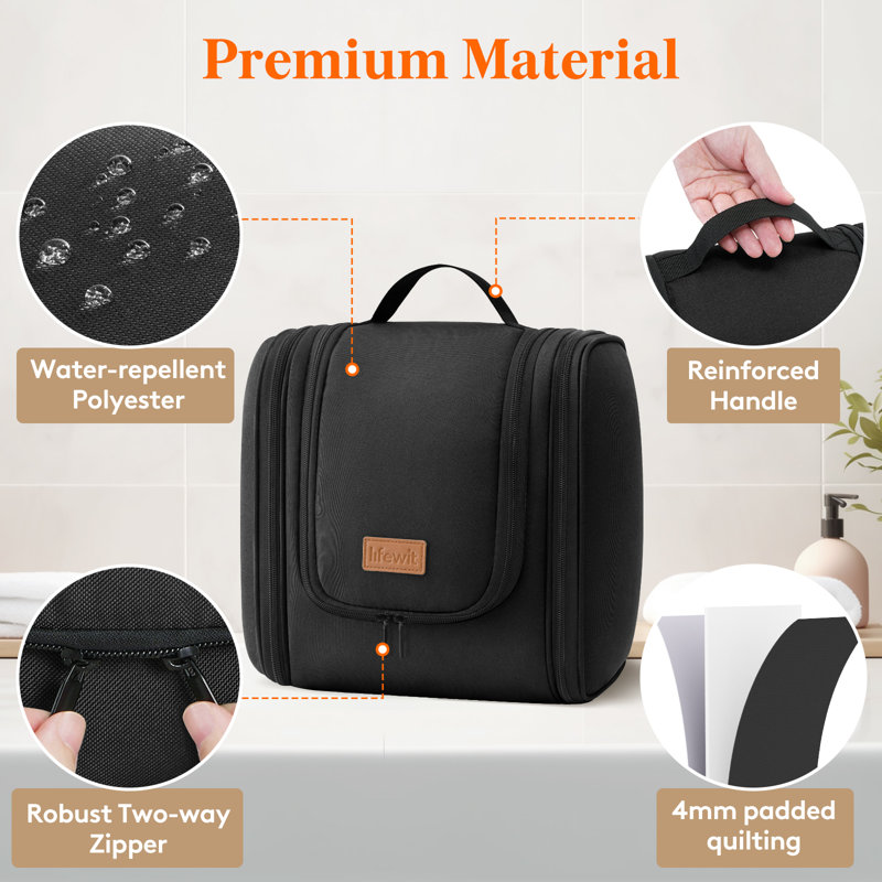 Polyethylene Terephthalate Makeup Organiser, Black
