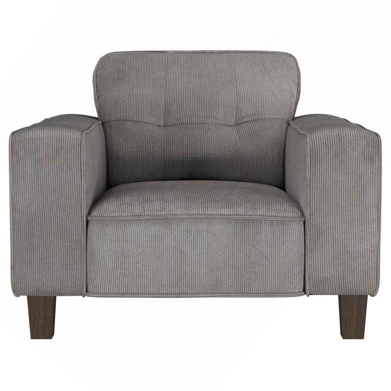 Fauteuil d'appoint capitonné gris anthracite rembourré, Gris anthracite