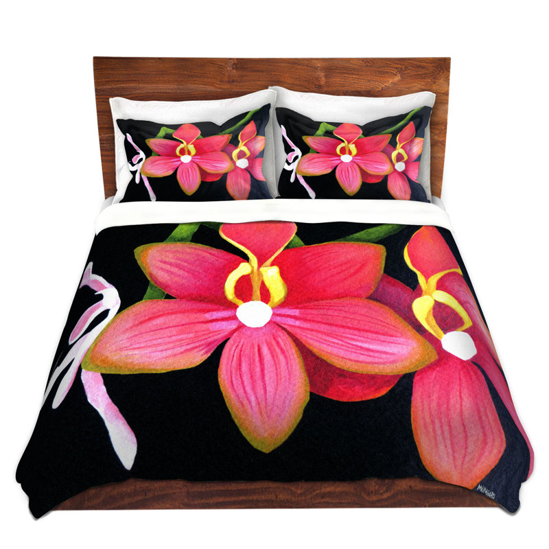 Polyester Floral Duvet Cover, 1 Queen Duvet Cover + 2 Standard Shams