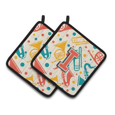 Instruments de musique rétro Potholder