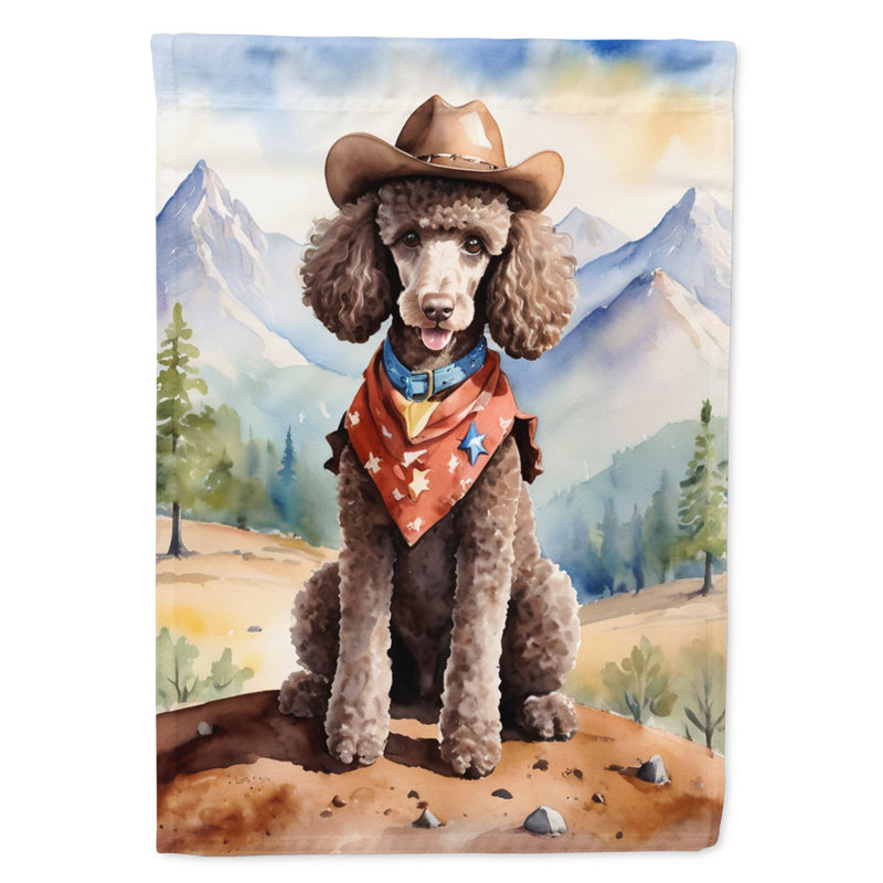 Drapeau Cowboy Welcome Garden, Brun Poodle