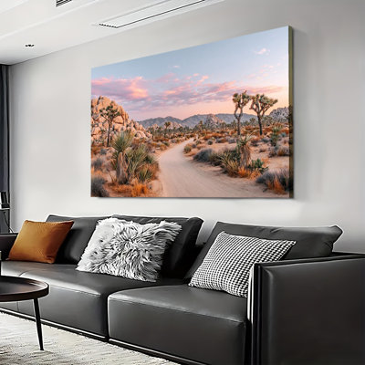 «California Desert Landscape Of Joshua Tree National Park», grande galerie d'art sur toile tendue pour salon et chambre à coucher