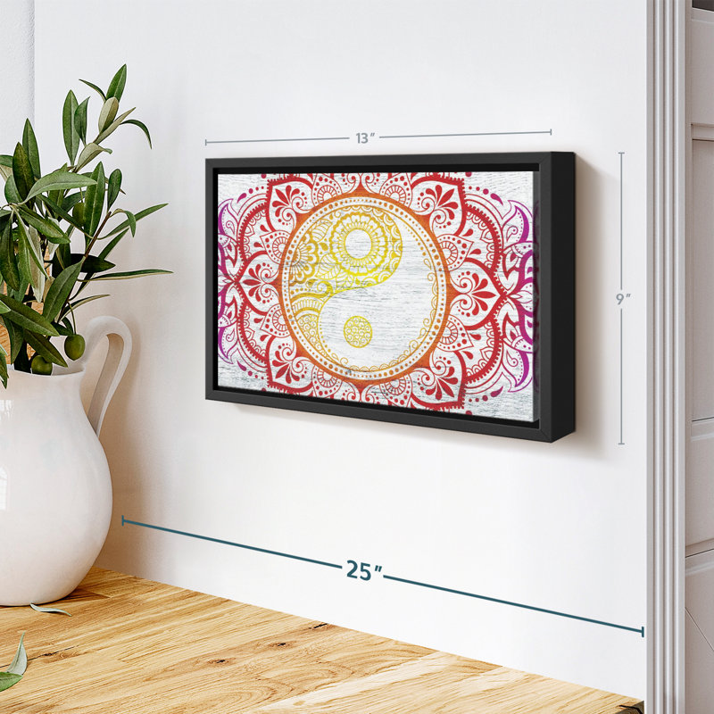 Decor Elements " Mandala Yin Yang Wall Art ", 9" H x 13" W