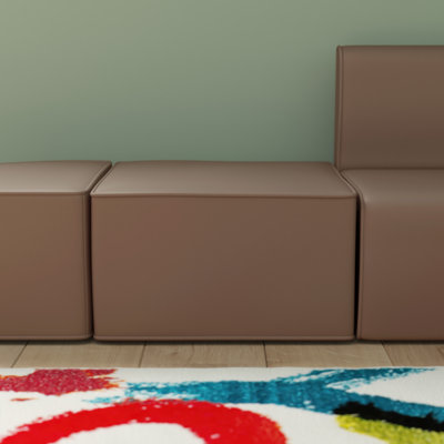 Bright Beginnings Commercial Grade Armless Modular 1-Seater Chair/Ottoman
