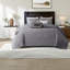 Ensemble de courtepointe luxueuse réversible en coton avec oreillers, gris moderne