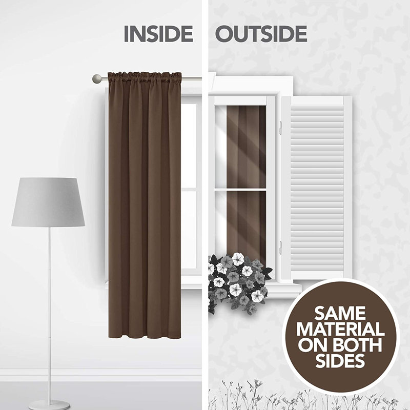 Arnisa Room Darkening Curtain Pair, Brown, 42" W x 95" L