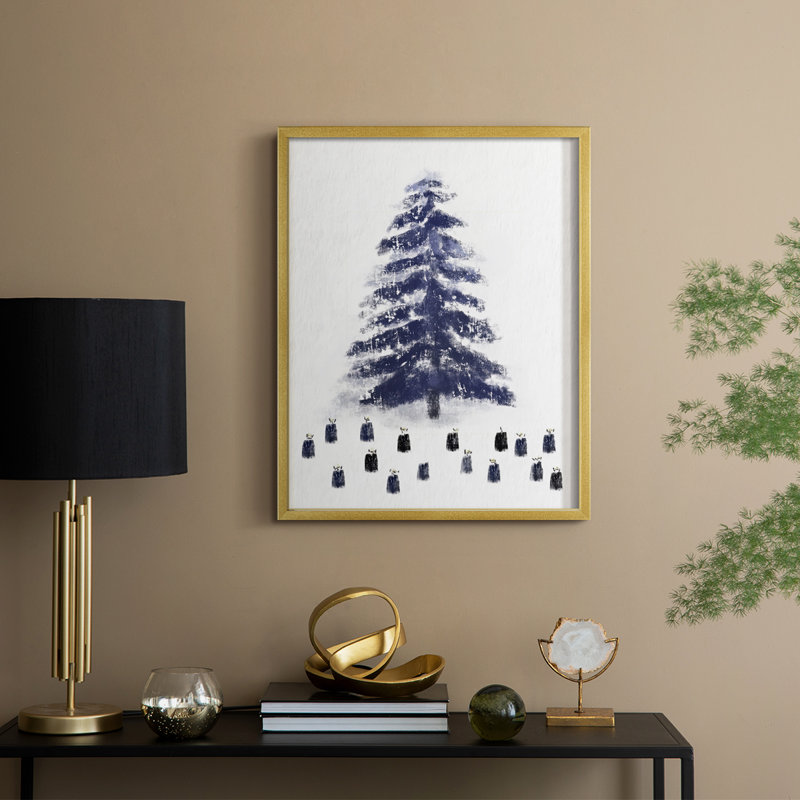 Reproduction encadrée - bois massif, H 11 po x l 9 po, Doré