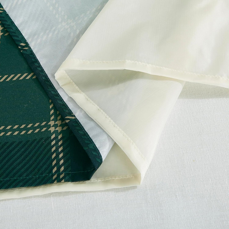 Blue Green Grizzly Bear Lodge Window Curtain Set with Sheer Backing
