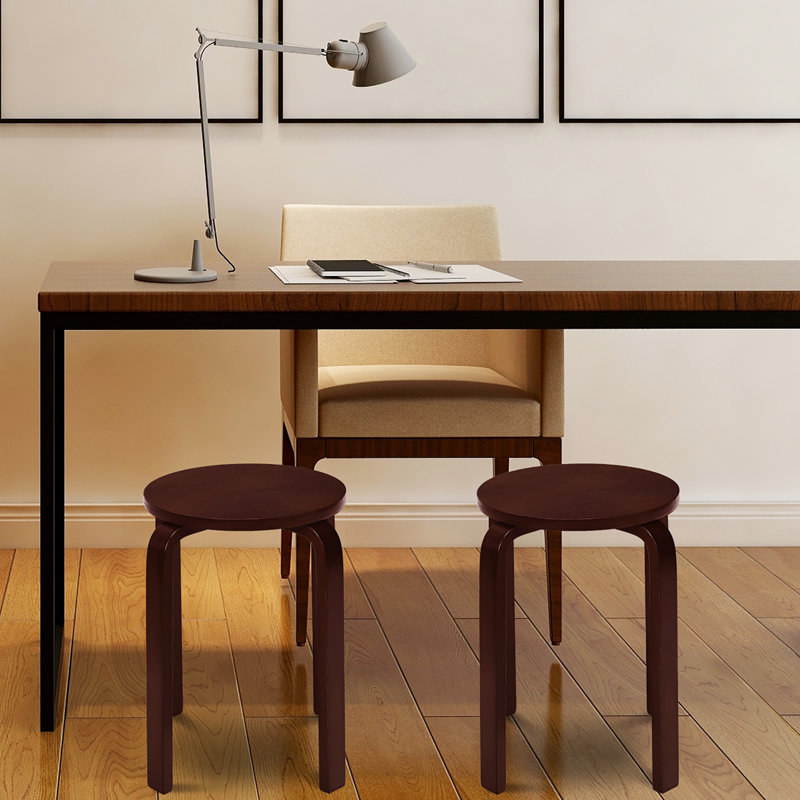 Ensemble de 4 tabourets empilables 18 po, Marron foncé