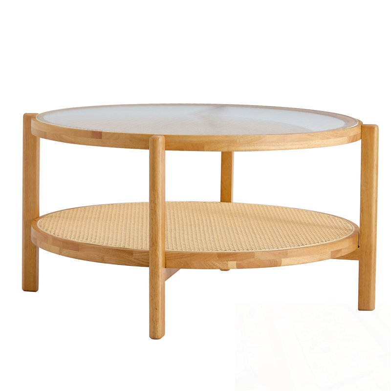 Round Coffee Table With Open Shelf