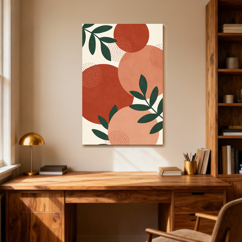 Abstract Abstract Circles Leaves Pattern Print Design Artwork