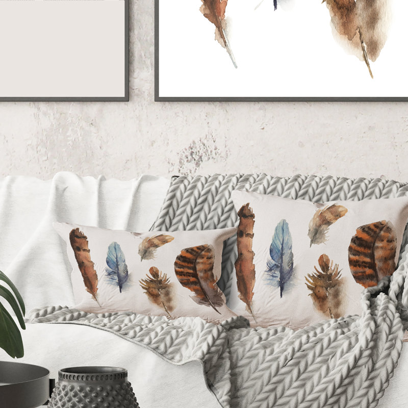 Coussin décoratif à imprimé bohème et éclectique, 18" x 18"