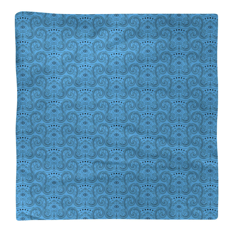 Serviette de coton à motif troisième œil, Bleu, H 0,1 po x l 22 po x P 22 po, Sergé de polyester