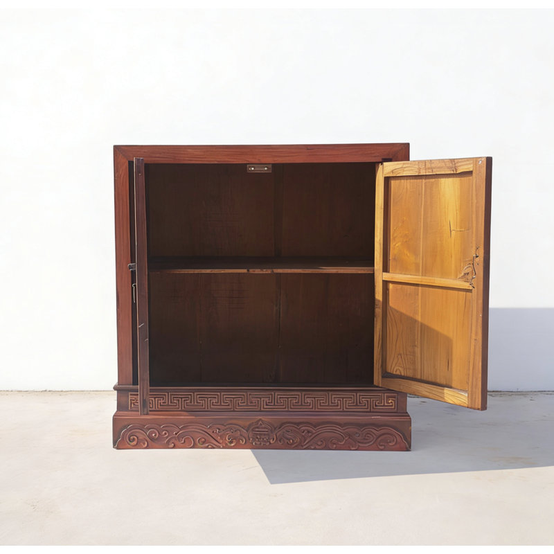 Ancient Chinese Elm Lacquered Cabinet