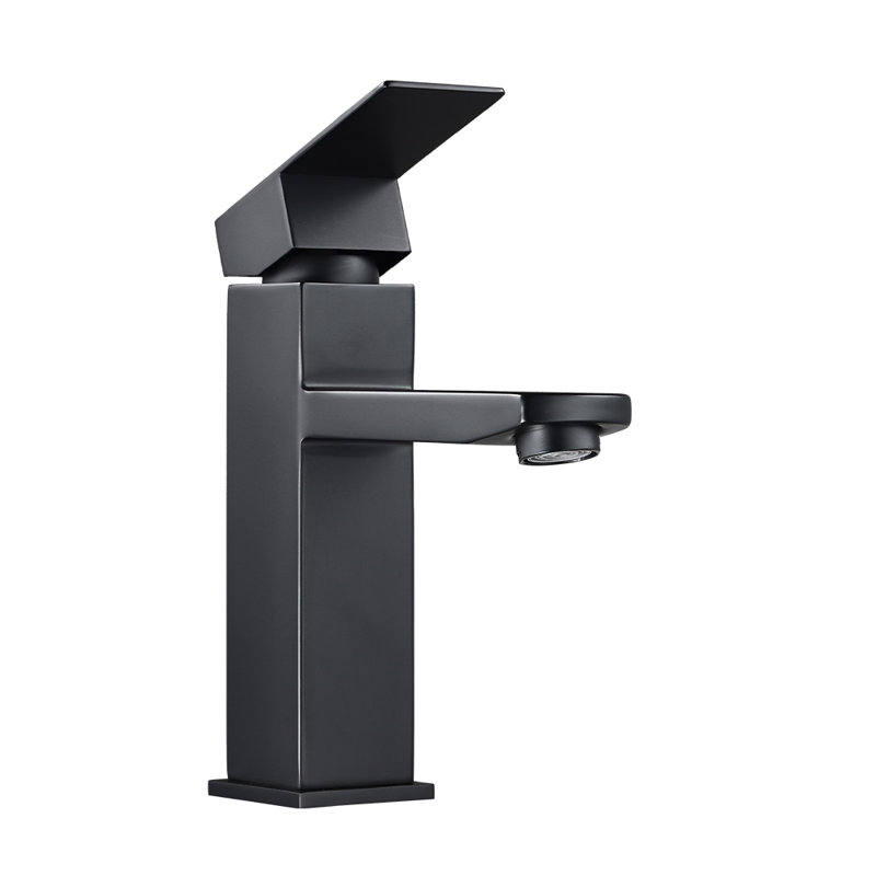 Matte Black Single Handle Stainless Steel Bathroom Tap
