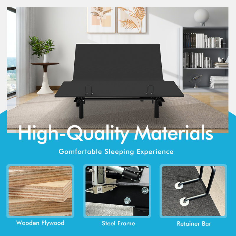 King Size Ergonomic Massage Adjustable Electric Bed Frame With Upholstered,Zero Gravity,Memory Positions,Wireless Voice Remote Control,Compatible With Various Mattesses.