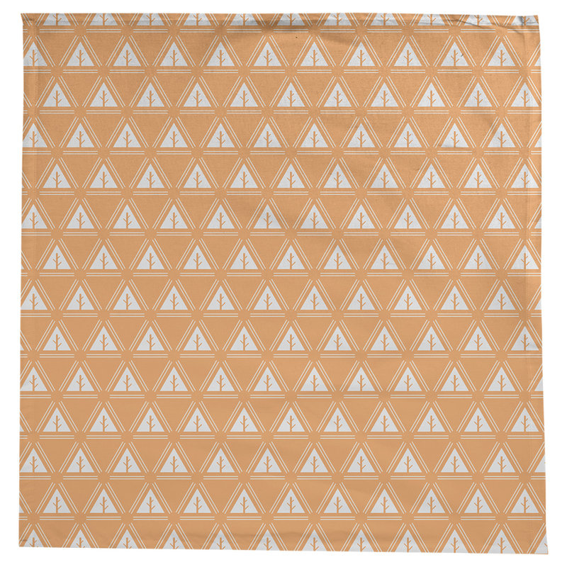Barbra Classic Minimalist Tree Tablecloth, Orange/White