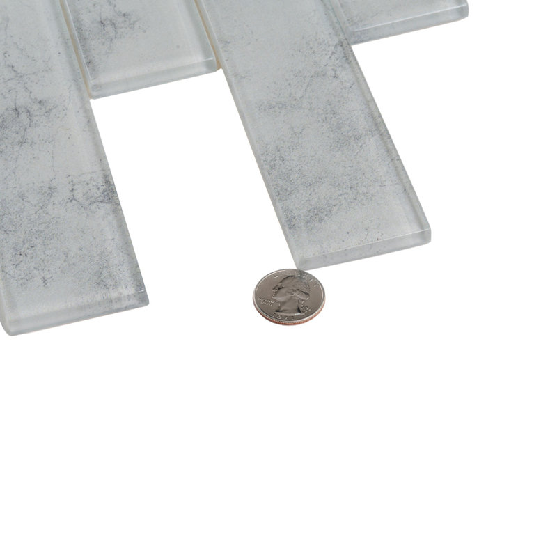 2X8 Subway Glass Mosaic Tile, Mineral