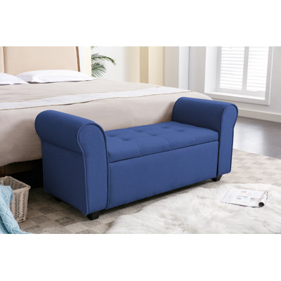 Banc de rangement rembourré en tissu Ammarie