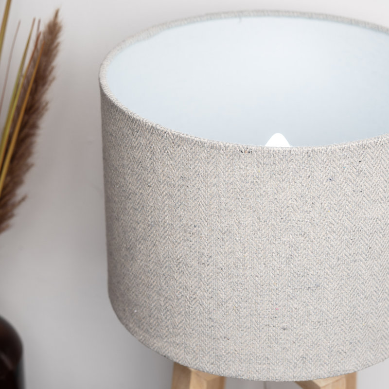 Azurite Wood Tripod Lamp