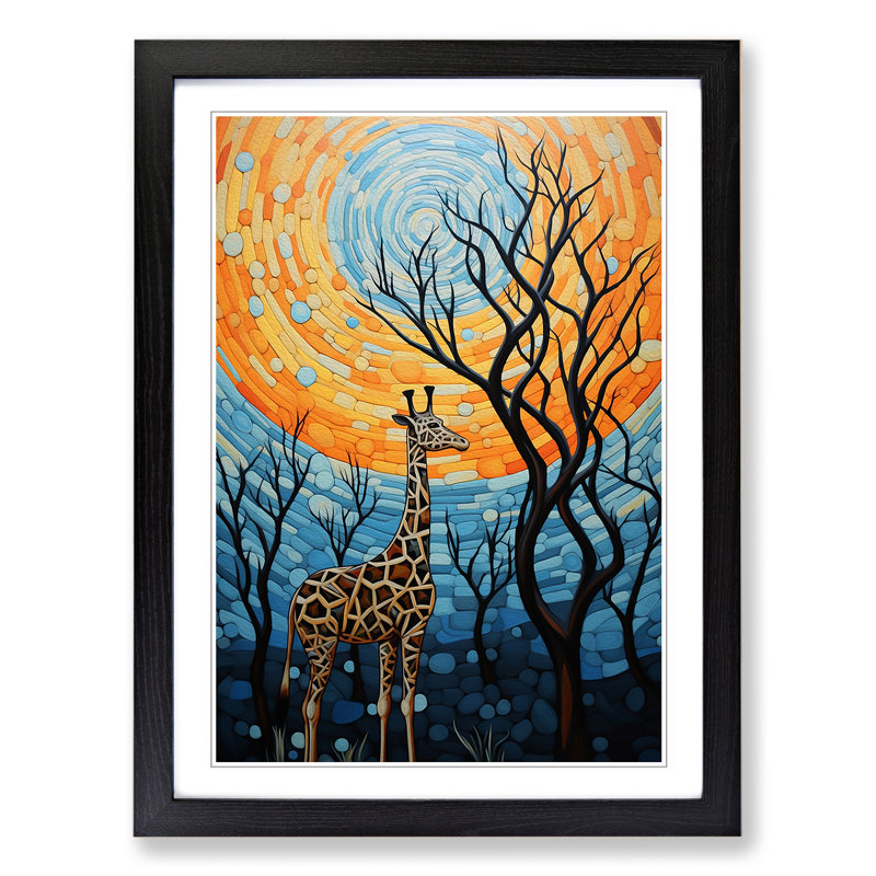 Giraffe Modern - Framed Print, Black, 34cm H x 25cm W x 2cm D