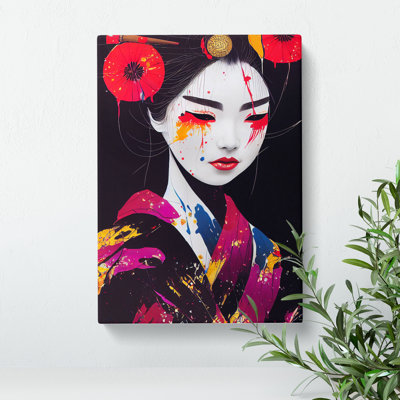 Painted Geisha No.1 - Wrapped Canvas Print
