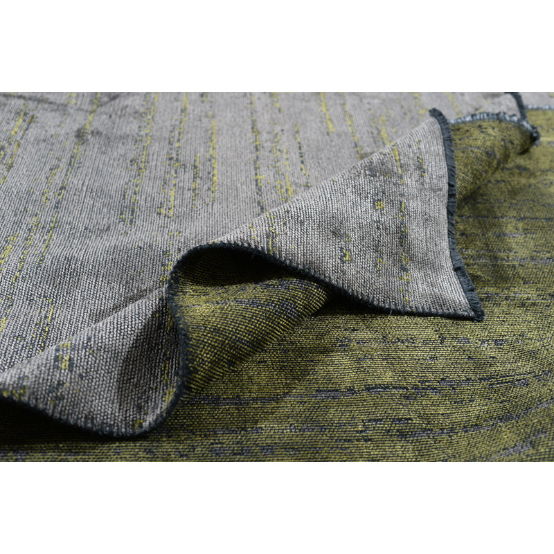 Tapis abstrait gris à tissage plat, Rectangle 7 pi 10 po x 9 pi 10 po