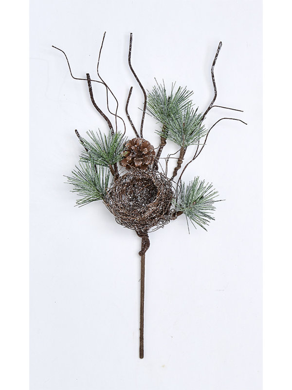 15" Pine Nest Cone Spray