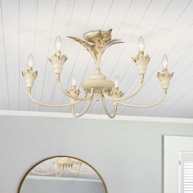 Baum Semi Flush Mount, Antique Ivory