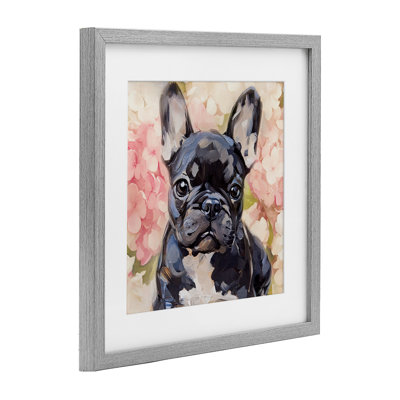 «Sweetest Little Bulldog», reproduction sous verre encadrée, design par Tina LeCour