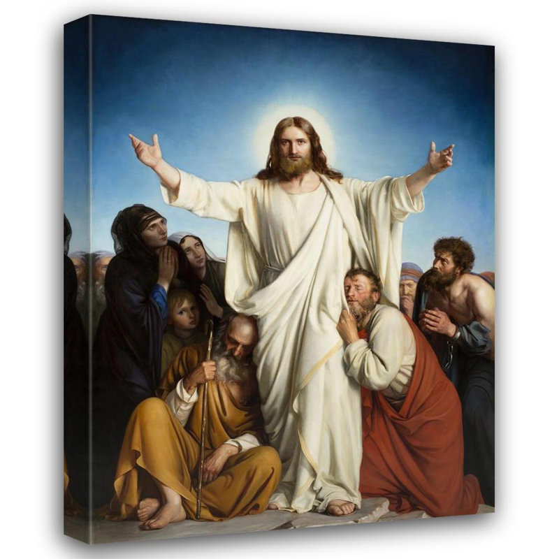"Christ l'édredon" par Carl Bloch - Art mural sur toile tendue avec châssis, H 48 po x l 33 po
