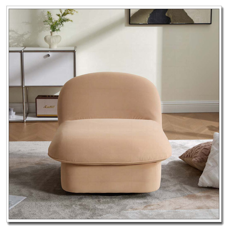 Fauteuil d'appoint pivotant en velours, Kaki