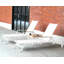 Aluminum Sling & Teak Tribeca Stacking Chaise Lounge-429714993