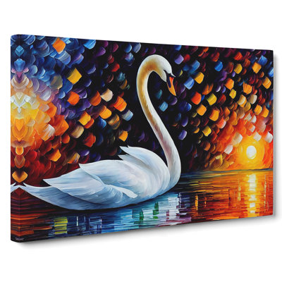 Swan Painting Vol.2 Abstract - Wrapped Canvas