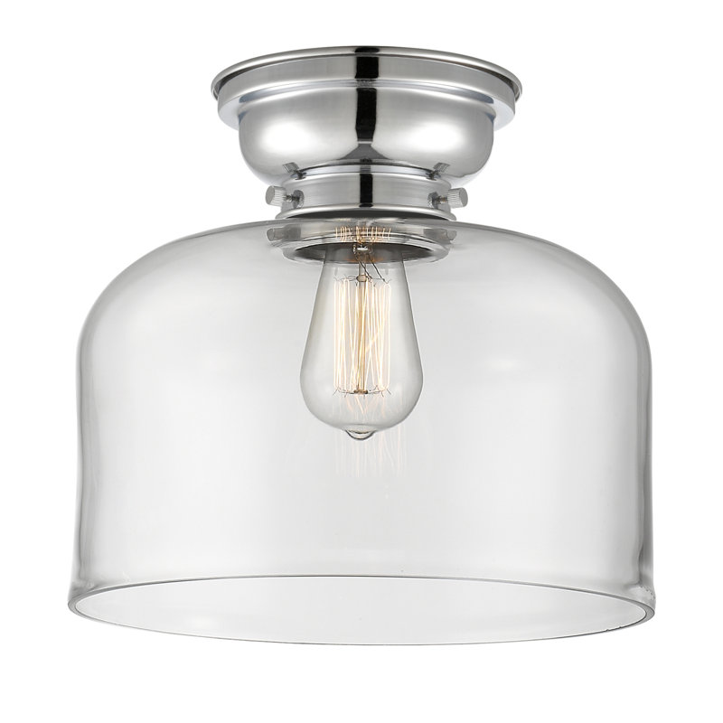 Plafonnier encastré 12 lumières 1 lumière Donaldson, Clair, Chrome poli, Ampoule à DEL rétro de 6 watts