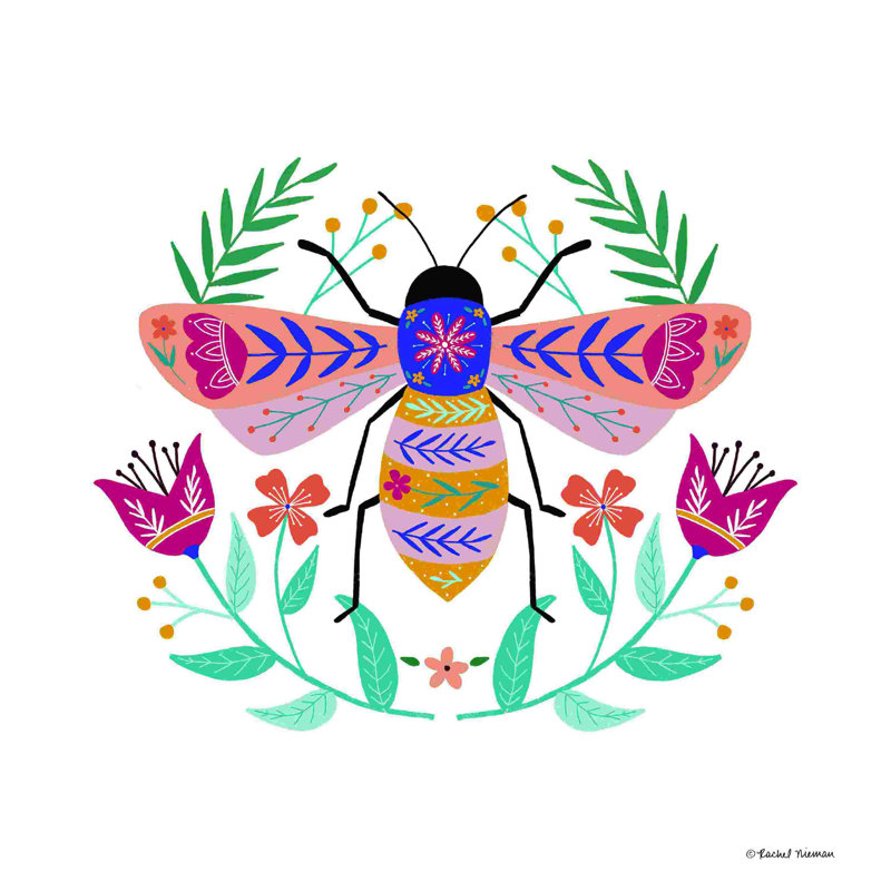 Abeille d'art populaire, H 20 po x l 20 po