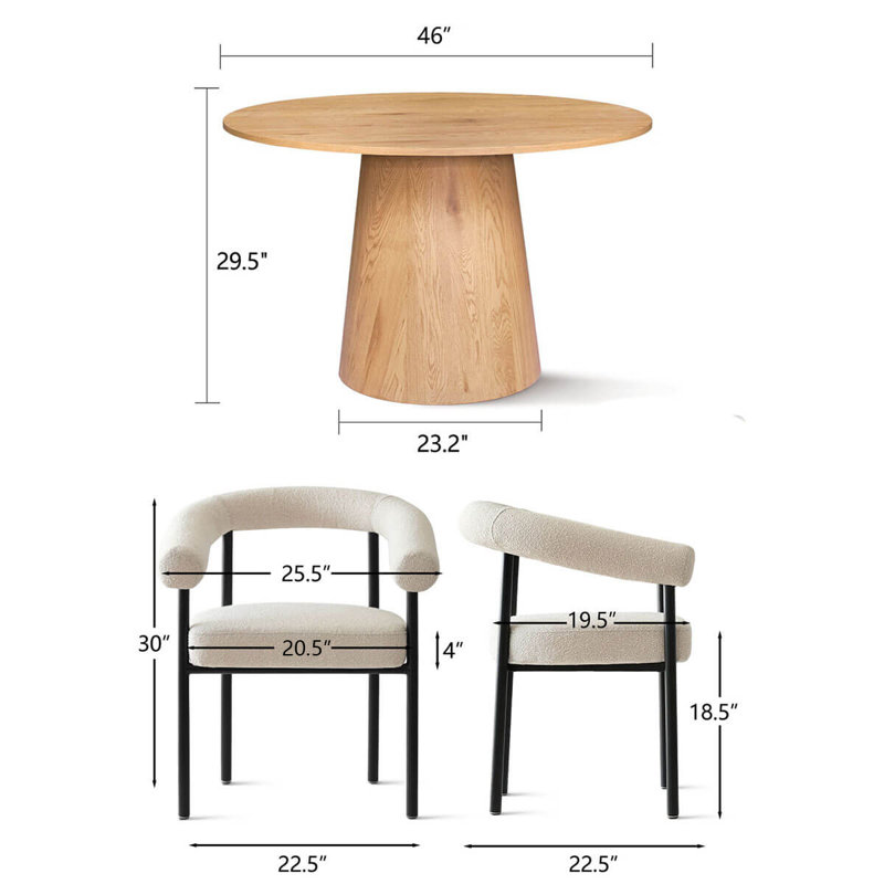 4-Person Round Dining Table Sets