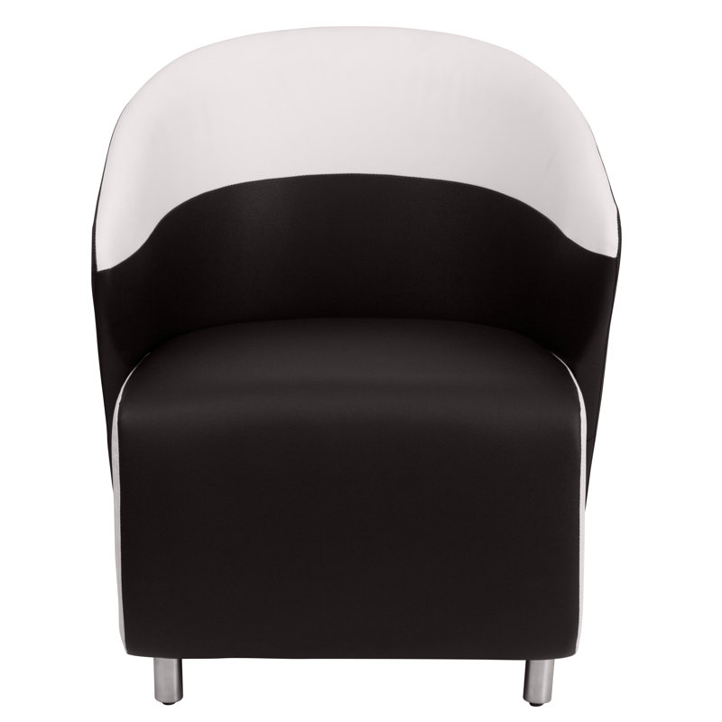 Méridienne incurvée NavS LeatherSoft, Noir / blanc