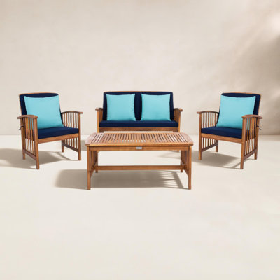 Delosreyes 4 Piece Sofa Seating Group with Cushions