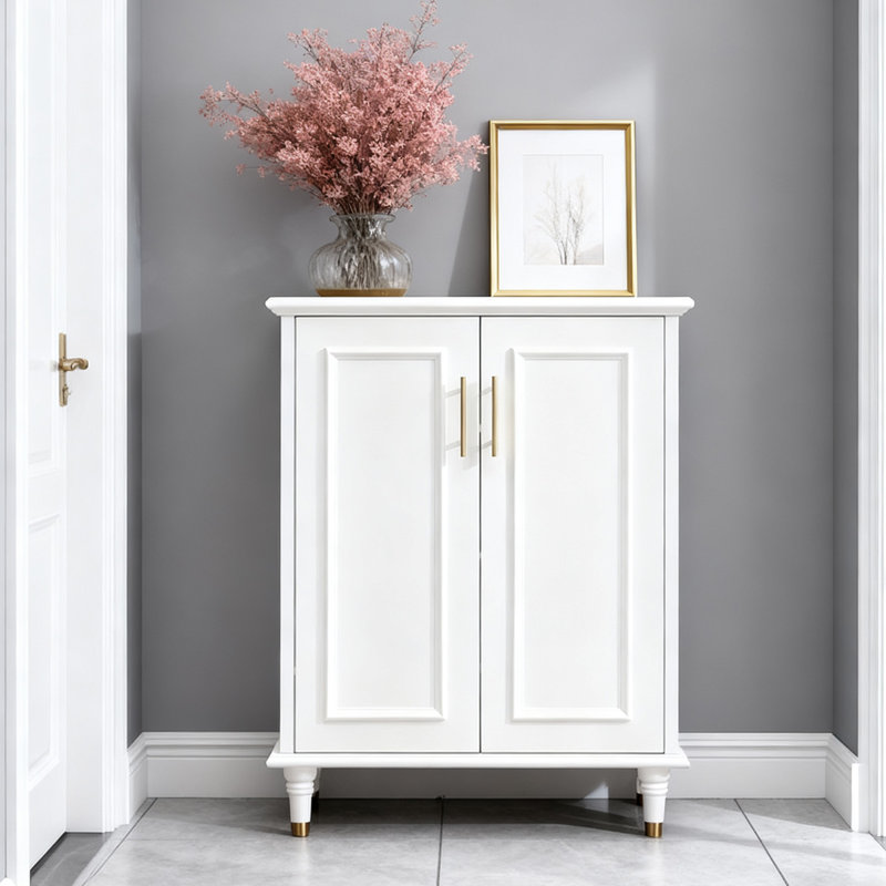 Banc de rangement blanc en bois manufacturé