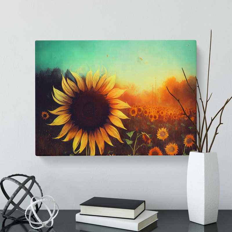 Pristine Sunflowers - Wrapped Canvas, 40cm H x 60cm W x 3cm D