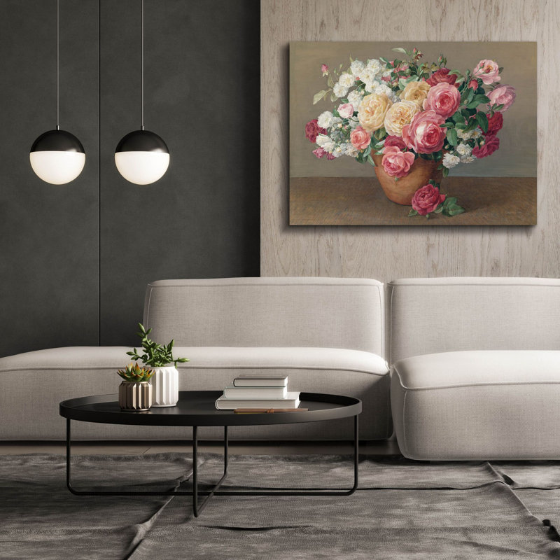 "Epic Graffiti" Antique Rose Bouquet "par Danhui Nai, art mural sur toile, H 40 po x l 54 po